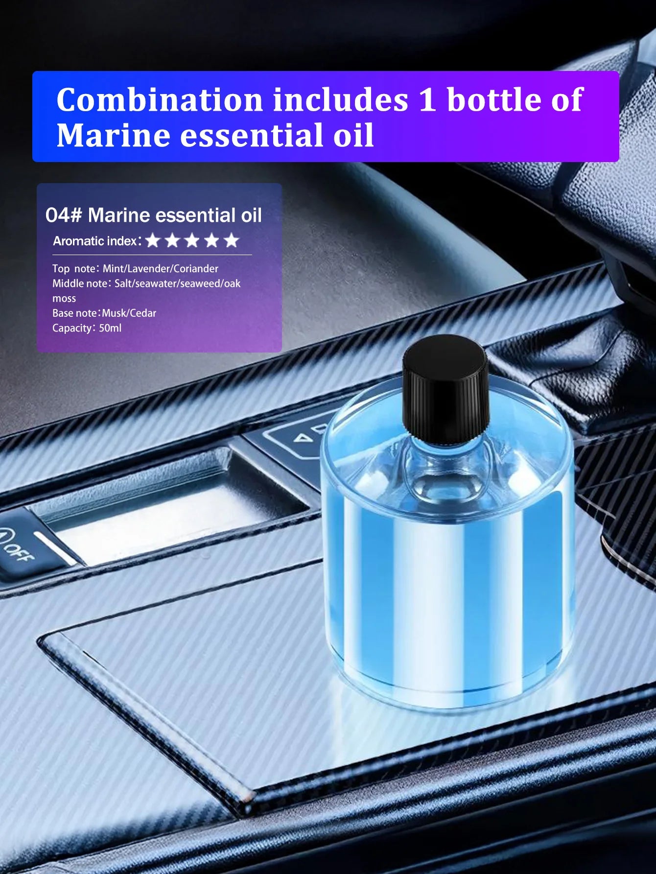 Rechargeable car aroma diffuser, aromatic essential oil, colorful lights, romantic starry sky lights, bedroom gift