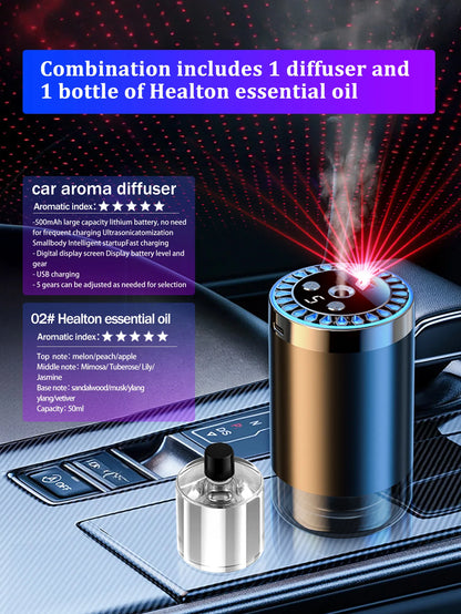Rechargeable car aroma diffuser, aromatic essential oil, colorful lights, romantic starry sky lights, bedroom gift