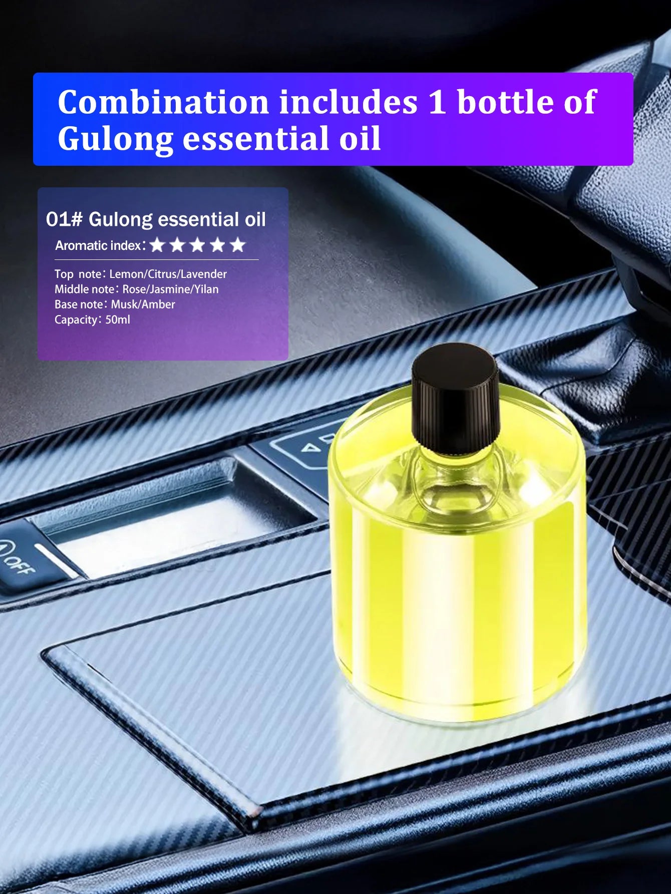 Rechargeable car aroma diffuser, aromatic essential oil, colorful lights, romantic starry sky lights, bedroom gift