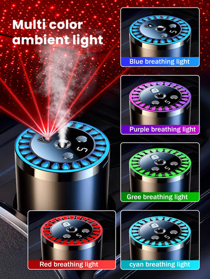 Rechargeable car aroma diffuser, aromatic essential oil, colorful lights, romantic starry sky lights, bedroom gift